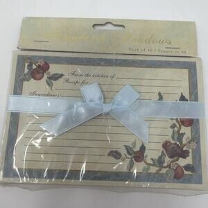 Vtg Cottagecore 40 Pack Recipe Cards Apple Tree Lined 4" x 6" Songbird Meadows